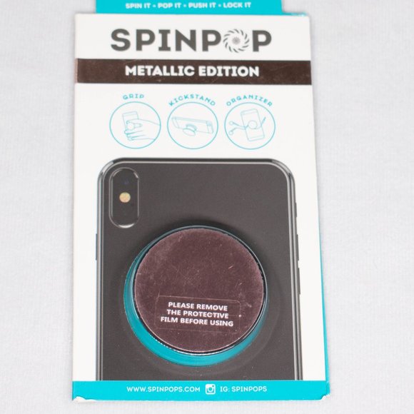 SpinPop Mirror Phone Grip, Cable Organizer, Kickstand - Picture 1 of 4